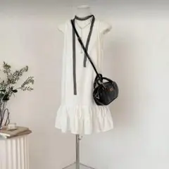 SHEIN レイヤード フリル レディース ワンピース ホワイト ウイッシュコア