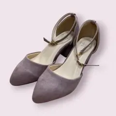 メヌエ menue アンクル ストラップ パンプス ラベンダー スエード 22c