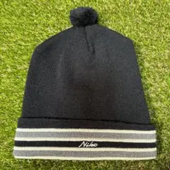 90's NIKE ナイキ 銀タグ ニット帽 ビーニー ボンボン付き