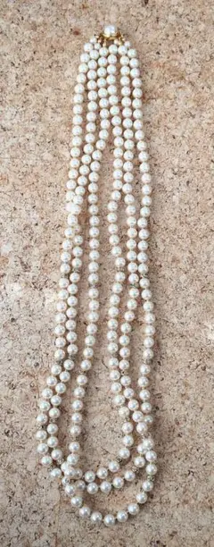 ホワイトパール 多重巻きネックレス