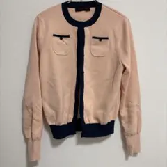 ゆ様専用 CABaN コットンカシミヤバイカラークルーネックカーディガン ピンク