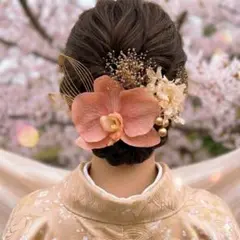 胡蝶蘭 くすみピンク ドライフラワー アレンジ水引 Uピン 卒業式 成人式