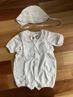 セレモニードレス50〜60サイズ2WAY ドレスオール 帽子付き　新生児