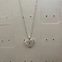 ハート型ペンダント　パープル　ネックレス