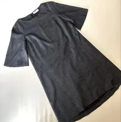 NEMIKA レリアン★ワンピース ダークグレー ストライプ 半袖