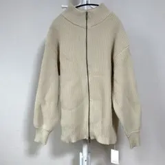 ＄ 新品 ヘラム　hellam Wジップ ハイネックニットカーディガン