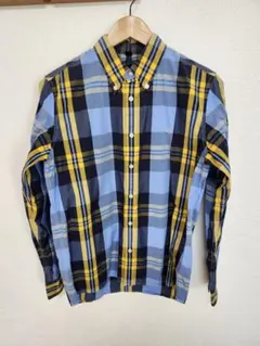 サイラス　チェック柄 長袖シャツ 青 黒 黄　サイズ2（M）