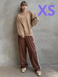 adidas バギーフィット　ファイヤーバード　トラックパンツ　ブラウン　XS