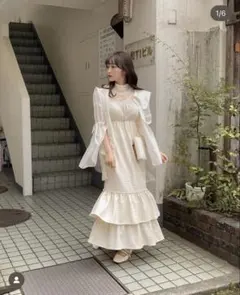 Pomiii ポミー　ワンピース　ぽこぽこティアードキャミワンピース