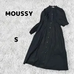 【マウジー】ワンピース S マキシ丈 黒 ボトムスリーブ シンプル ゆるダボ