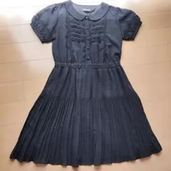 Pom Ponette　ポンポネット　襟付きレースワンピース　プリーツスカートのサムネイル