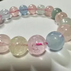 【高品質 モルガナイト】淡く優しい色合いに癒される 天然石 ブレスレット