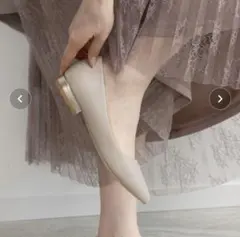 RANDAポインテッドトゥローヒールパンプス(ライトグレー)