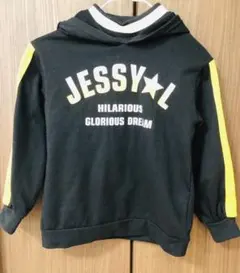 スウェット トレーナー パーカー　男女兼用　フード付き　ブラック　イエロー