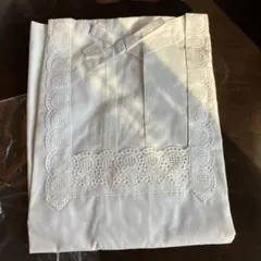 ホワイト レース割烹着 コットン