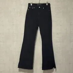 ensure ブラック ブーツカットデニム スリット入り