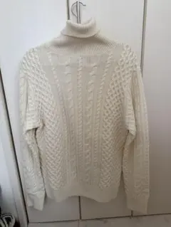 BEAMS HEART ケーブルニットセーター M オフホワイト