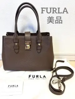 【美品】フルラ JOANN S TOTE ジョアン 2way ブラウン レザー