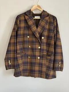 SENSE OF PLACE ブラウンチェック テーラードジャケット