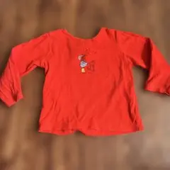 【プチバトー】赤い長袖Tシャツ 18m/81cm