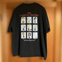 PEANUTS スヌーピー&フレンズ　ヴィンテージプリント　半袖Tシャツ　墨黒のサムネイル