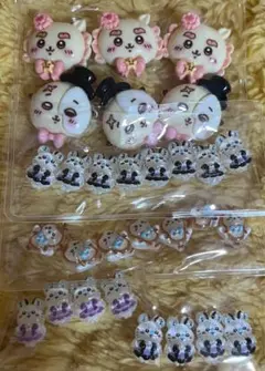 (着)ちいかわモモンガらっこシーサーネイルチップパーツ