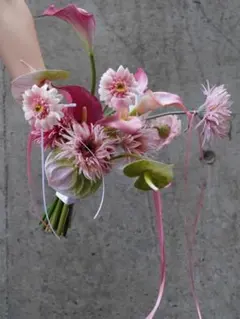カラフルリボンブーケ※ブートニア付き