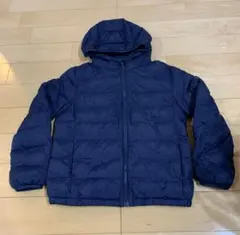 値下げ:ユニクロ KIDS ライトウォームパデットパーカ ネイビー 140cm