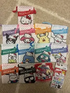 サンリオキャラクターズ フラットポーチ 巾着 缶バッチ アクリル