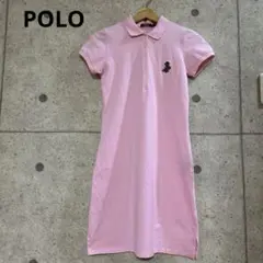POLO ポロ　クマ刺繍ポロシャツワンピース キッズokのサムネイル