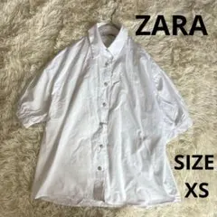 【ZARA】ビジューボタン ホワイトブラウス　XS