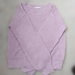 イッツデモ ―ニットセーター 長袖 ラベンダーラメ大人可愛い✨