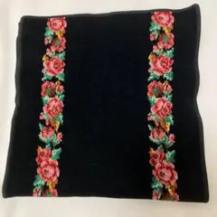 FEILER フェイスタオル 花柄　薔薇　黒地 70×35