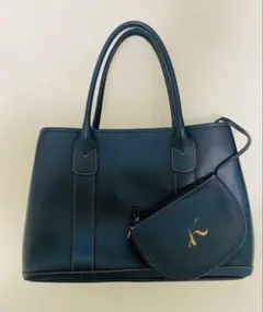【キタムラ】美品 ポーチ付きトートバッグ 本革 黒
