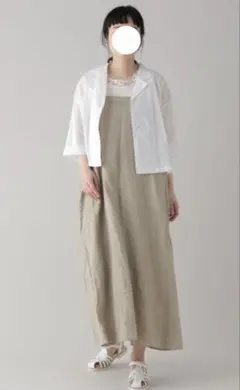 新品☆natural by studio clip☆リネンBクロスキャミOP