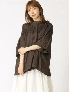 サマンサモスモス　新品タグ付き　シャツ　ブラウス　ギンガムチェック