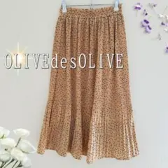 OLIVEdesOLIVE ドット柄プリーツフレアスカート（フリーサイズ）