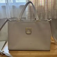 【大幅値下げしました！】FURLA ライトグレー レザーショルダーバッグ