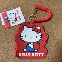 サンリオ ハローキティ コイル付きパスケース 赤 IDケース 平成レトロ