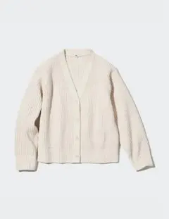 ユニクロ　GIRLS ウォッシャブルニットカーディガン オフホワイト　130