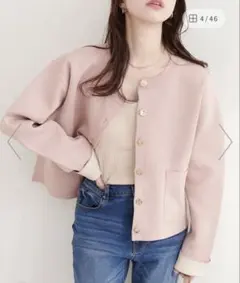 ピンク ボタン付きカーディガン