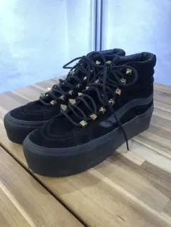 VANS V2204 ブラック ゴールド レザーブーツ27cm - メルカリ