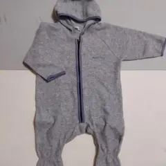 mont-bellベビーフリース フード付きロンパース グレー90