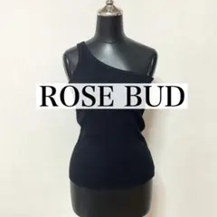 ROSE BUD ワンショルダー リブタンクトップ ブラック アシンメトリーのサムネイル