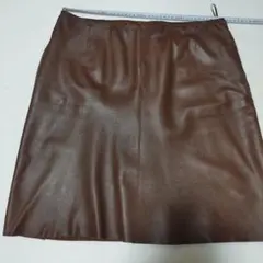 ストラネス レザースカート 茶 台形のサムネイル