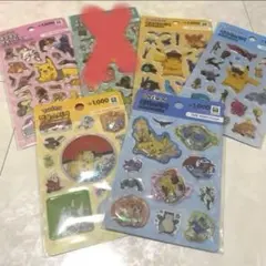 ５枚セット　ポケモン シール ウォーターシール　韓国　ダイソー　ぷっくりシール