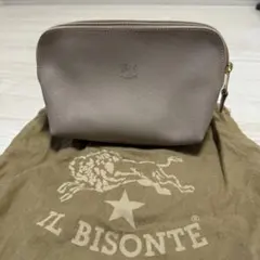 【未使用】IL BISONTE イルビゾンテ ポーチ グレージュのサムネイル
