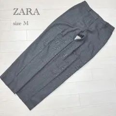 ZARA メンズ　テーパードパンツ　スラックス　ツイード　ストレッチ　グレー　M