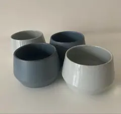 たっぷり飲めるカフェオレボウル（ブルーグレー / ホワイト）4客波佐見