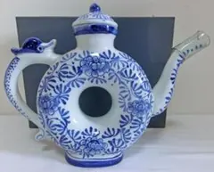 ☆タイ☆チェンマイ☆アンティーク☆未使用☆ポット☆置物☆水注☆染付☆箱付☆